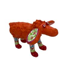 Load image into Gallery viewer, Orange Whimsical Sheep Sculpture (Small)
